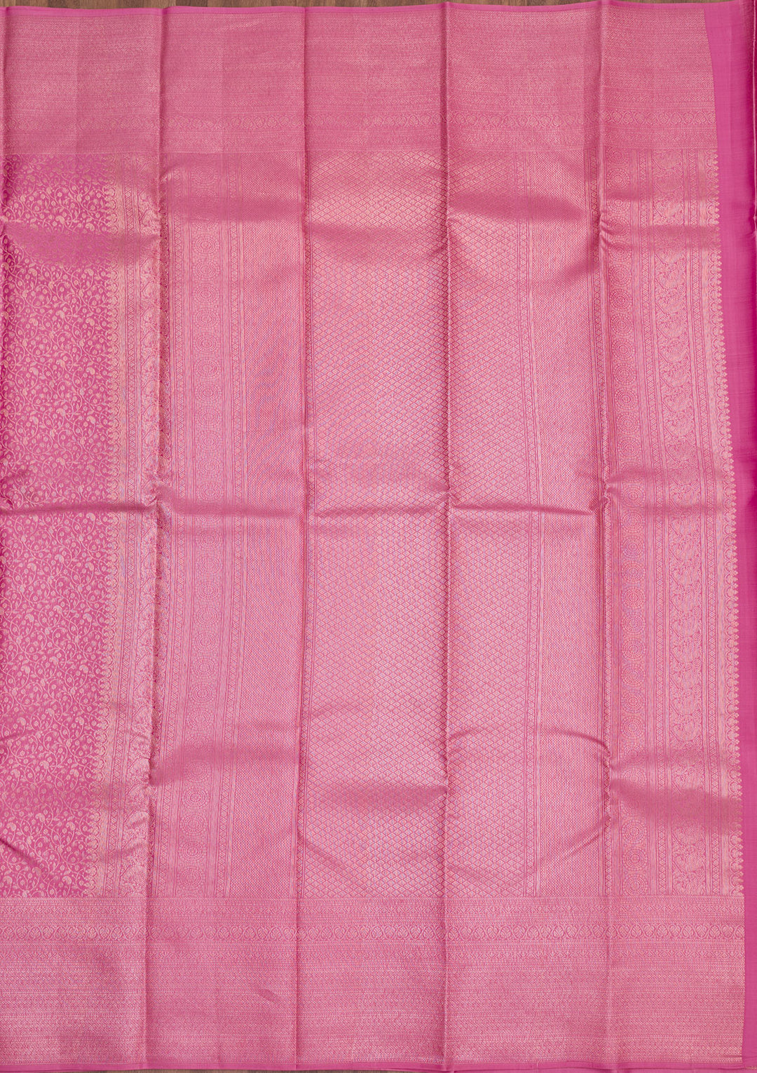 Onion Pink Zariwork Pure Silk Saree