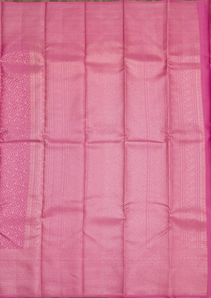Onion Pink Zariwork Pure Silk Saree