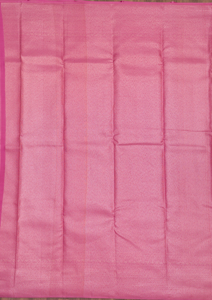Onion Pink Zariwork Pure Silk Saree