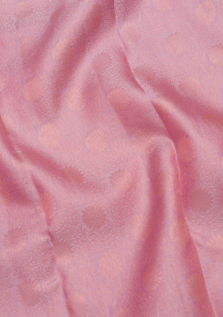 Onion Pink Zariwork Pure Silk Saree