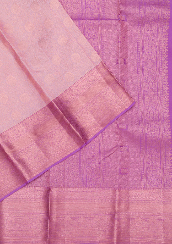 Onion Pink Zariwork Pure Silk Saree