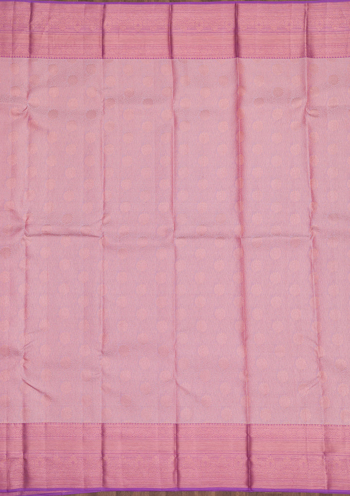 Onion Pink Zariwork Pure Silk Saree