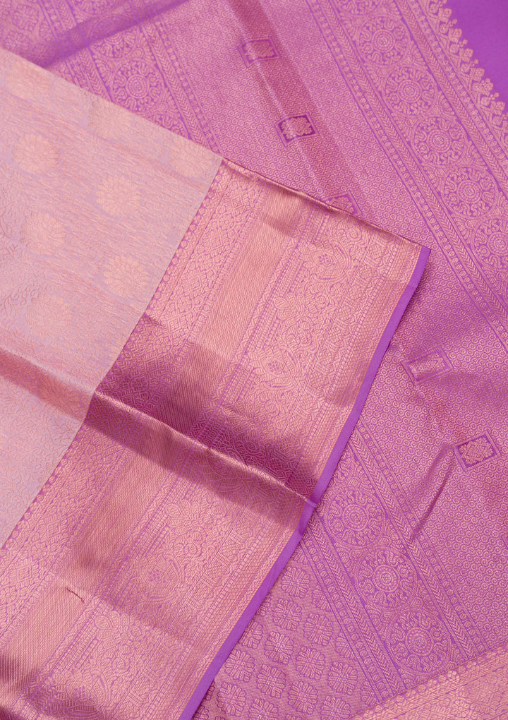 Onion Pink Zariwork Pure Silk Saree