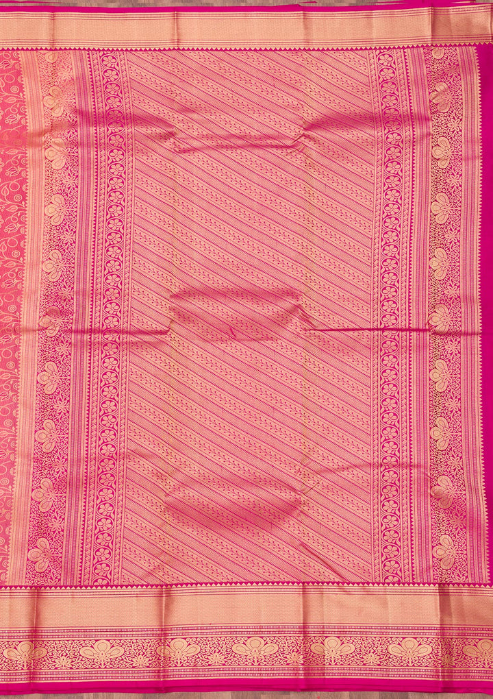 Onion Pink Zariwork Pure Silk Saree