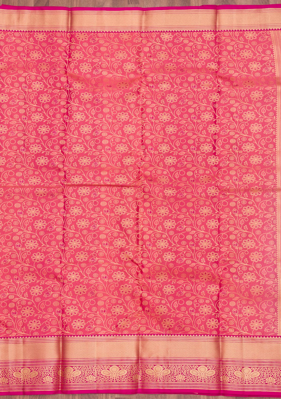 Onion Pink Zariwork Pure Silk Saree