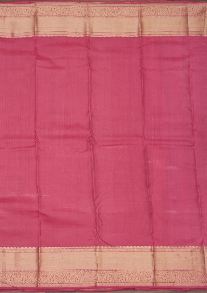 Onion Pink Zariwork Pure Silk Saree