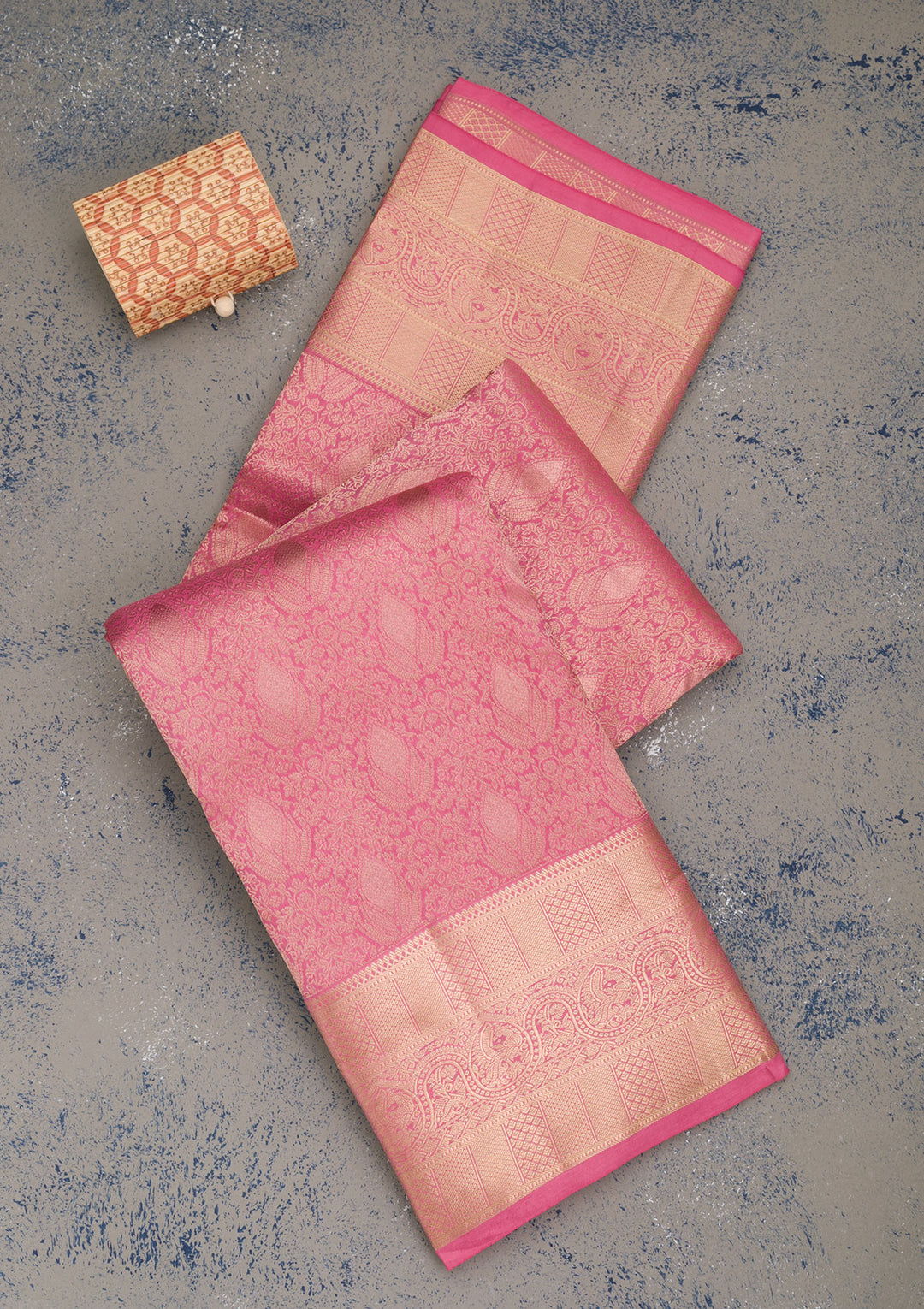 Onion Pink Zariwork Pure Silk Saree