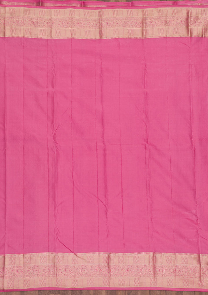 Onion Pink Zariwork Pure Silk Saree