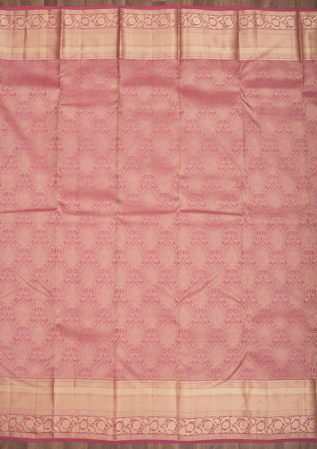 Onion Pink Zariwork Pure Silk Saree