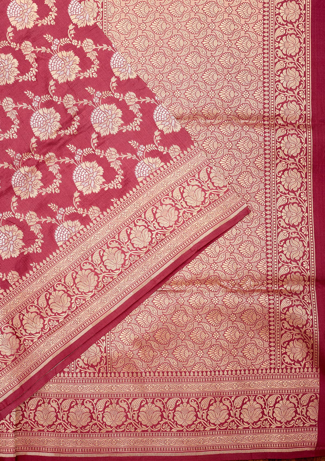 Onion Pink Zariwork Pure Silk Saree