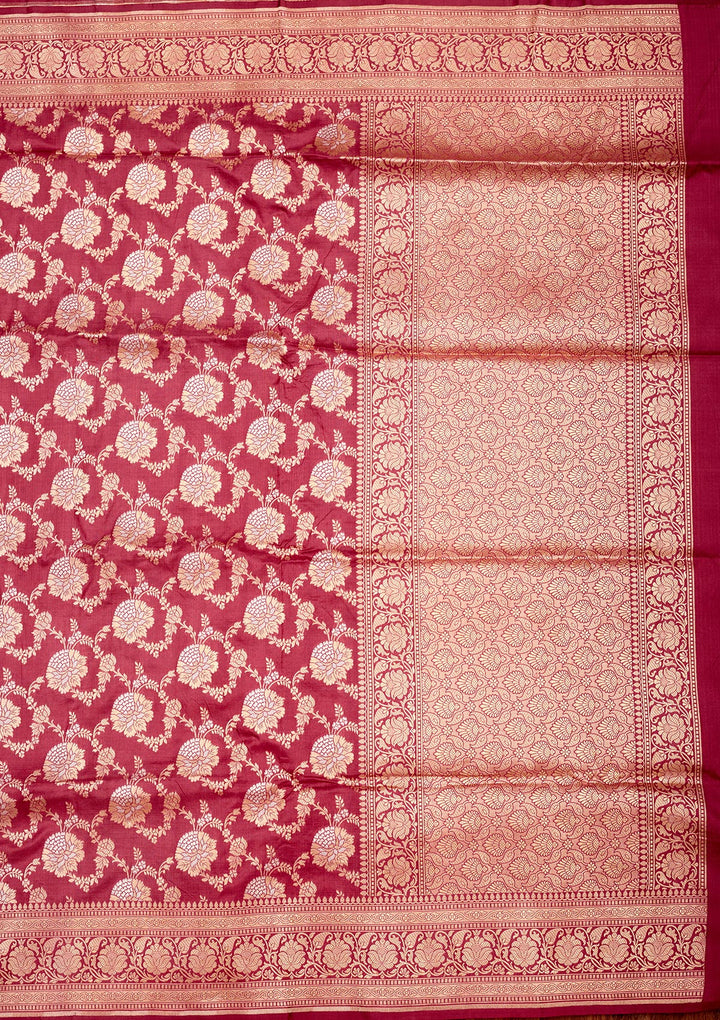 Onion Pink Zariwork Pure Silk Saree