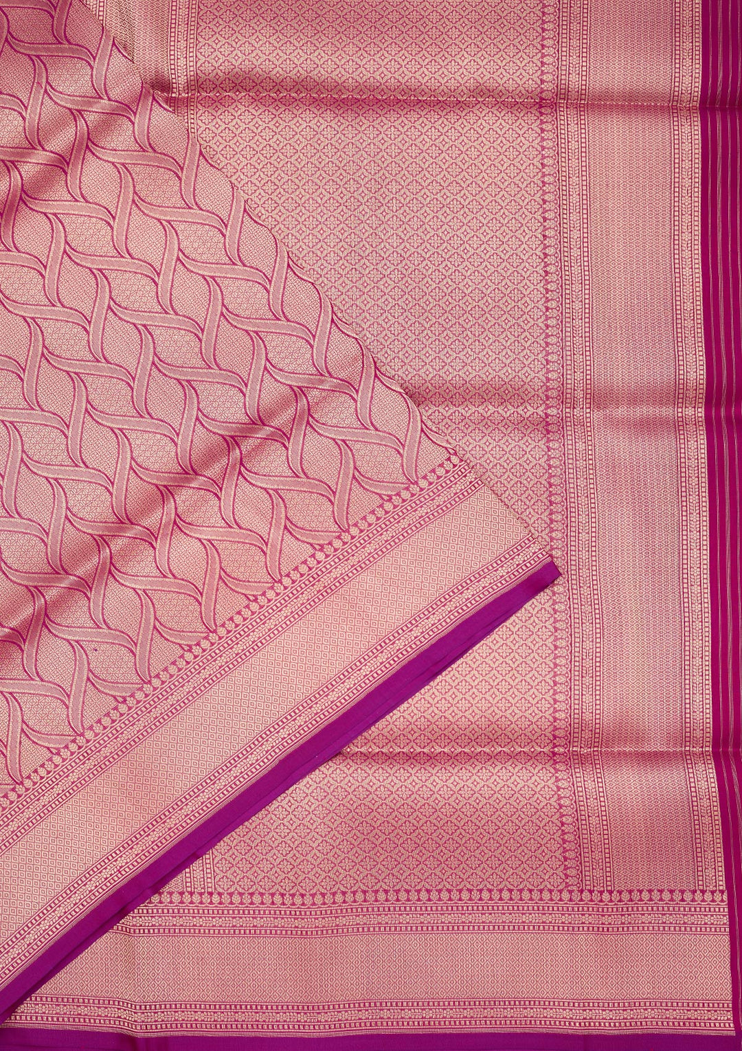 Onion Pink Zariwork Pure Silk Saree