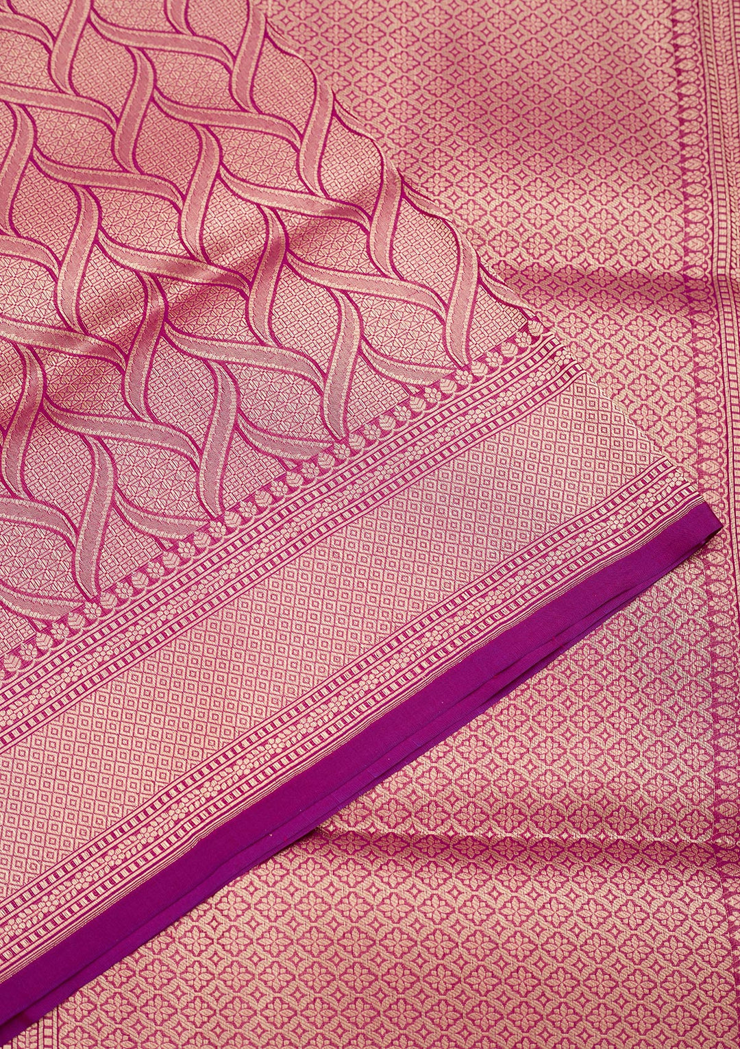 Onion Pink Zariwork Pure Silk Saree