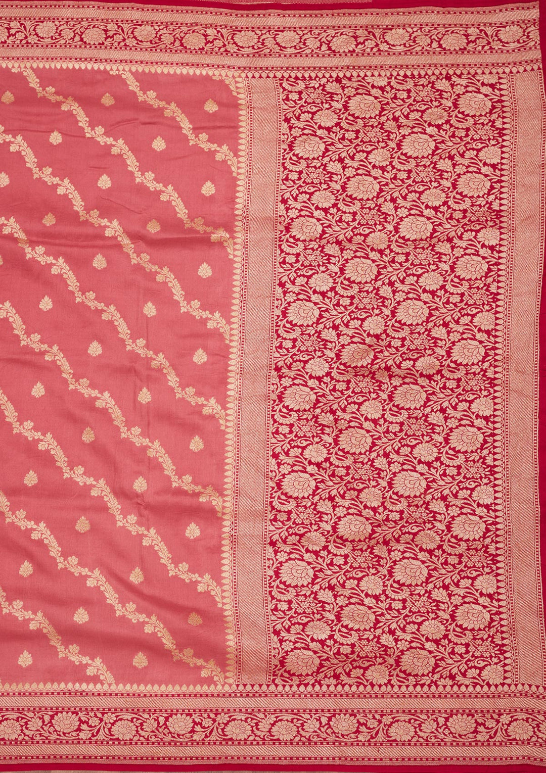 Onion Pink Zariwork Pure Silk Saree