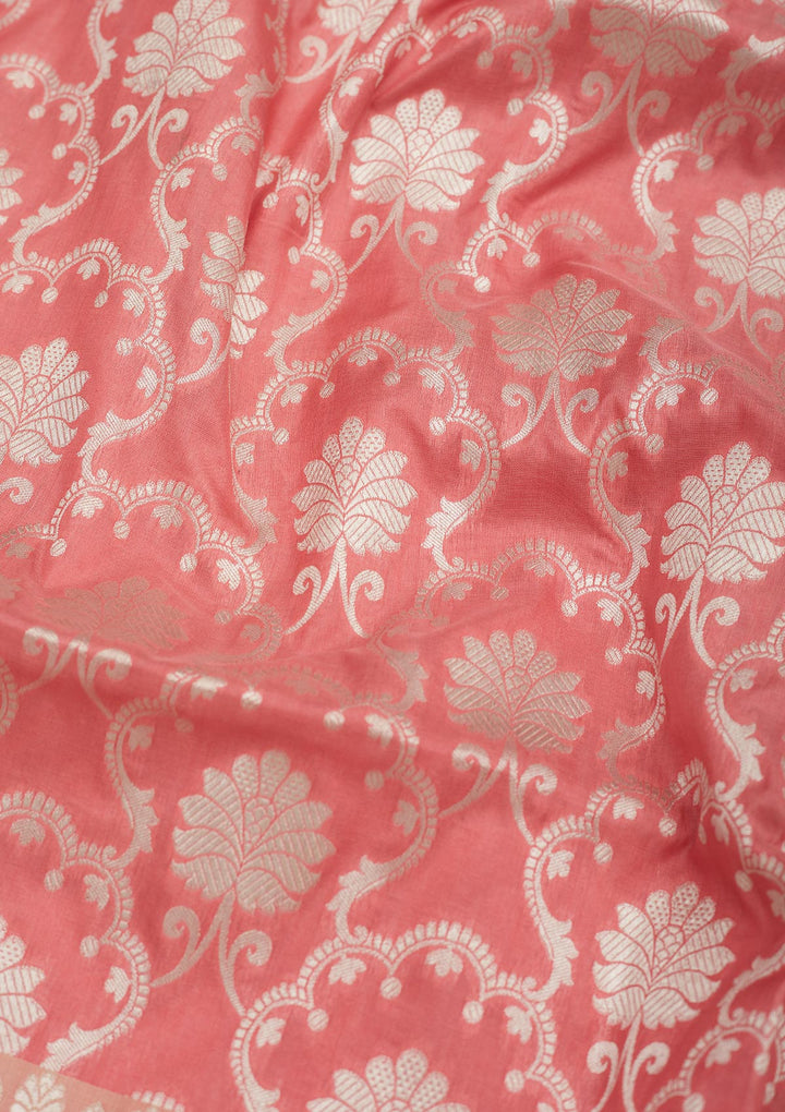 Onion Pink Zariwork Pure Silk Saree