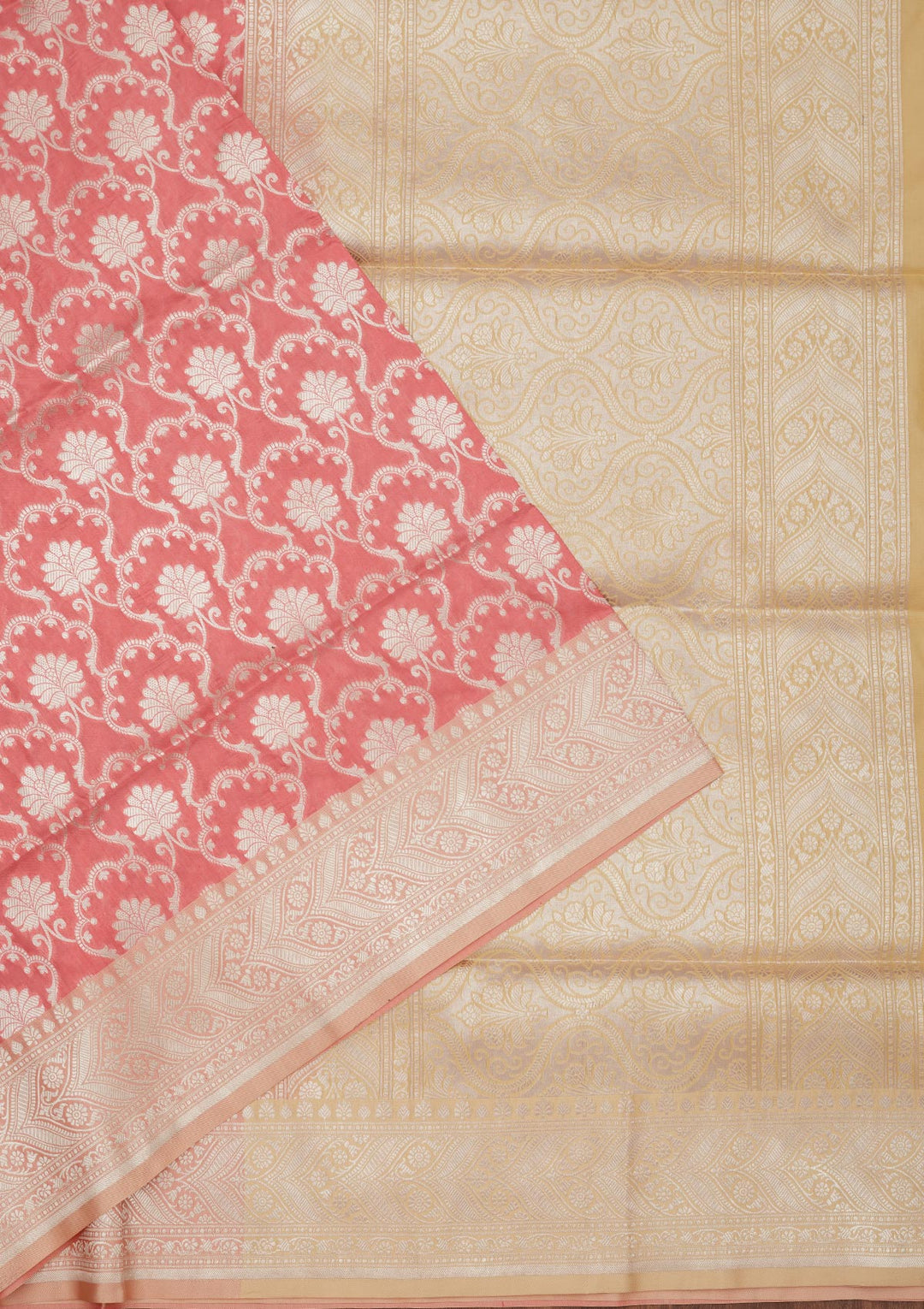 Onion Pink Zariwork Pure Silk Saree