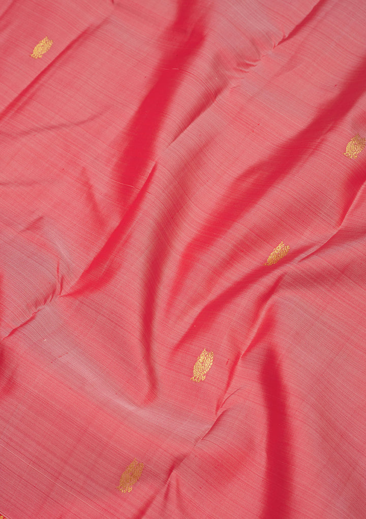 Onion Pink Zariwork Pure Silk Saree