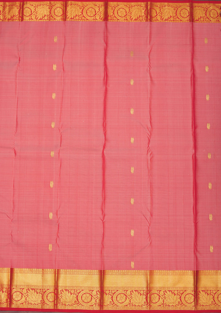 Onion Pink Zariwork Pure Silk Saree