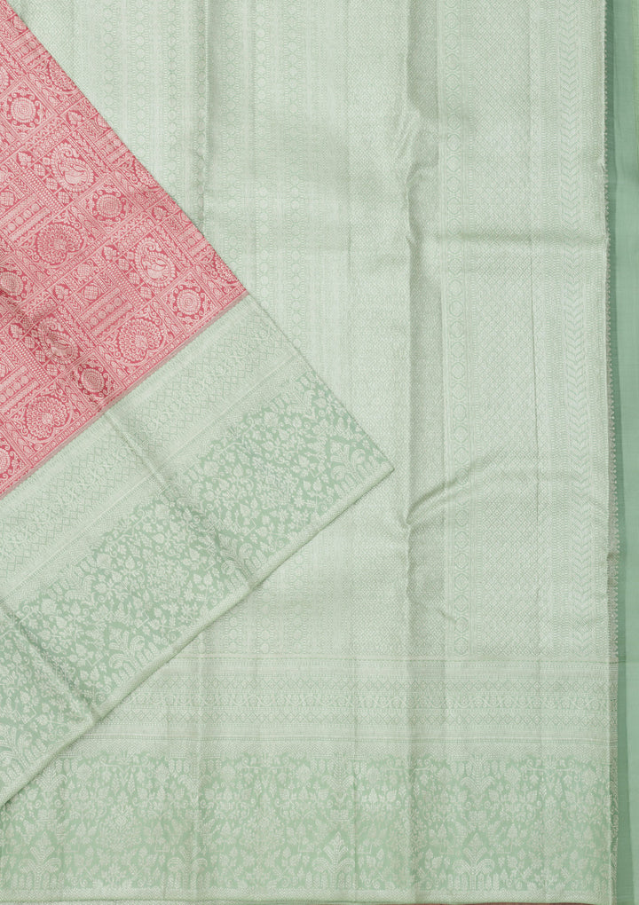 Onion Pink Zariwork Pure Silk Saree