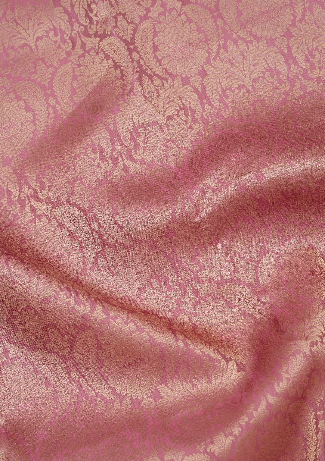 Onion Pink Zariwork Pure Silk Saree