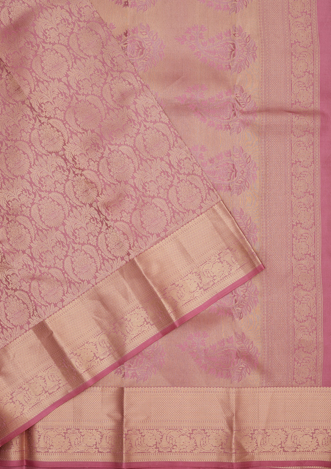 Onion Pink Zariwork Pure Silk Saree