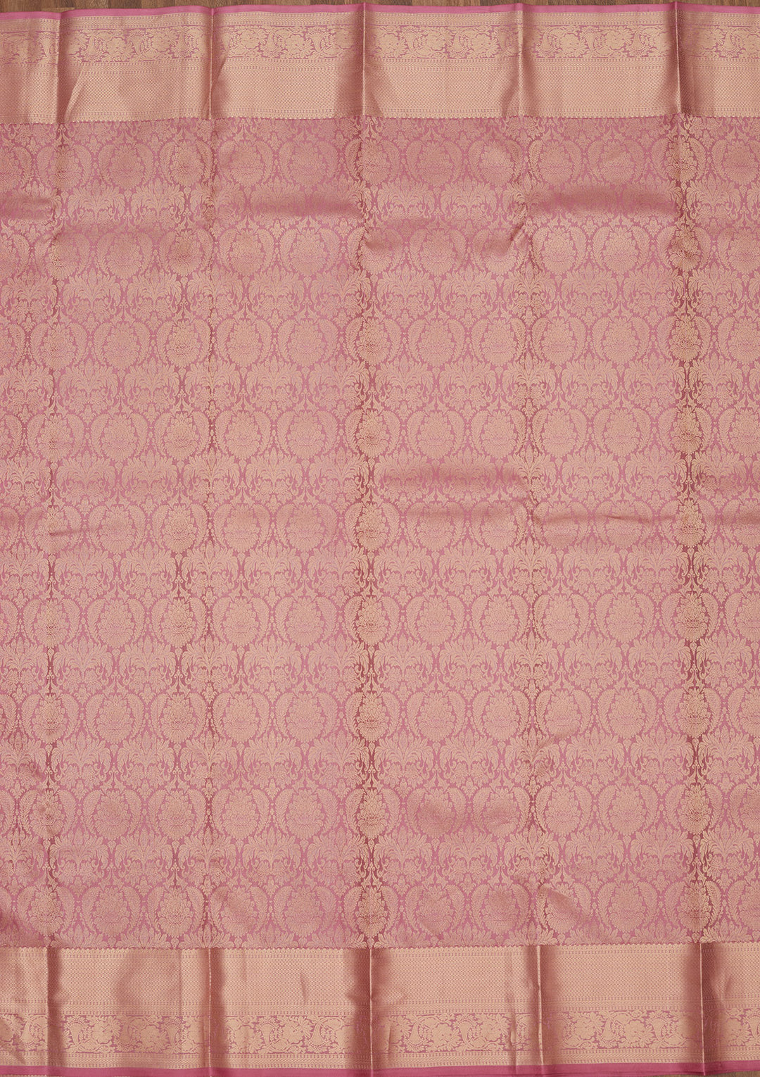 Onion Pink Zariwork Pure Silk Saree