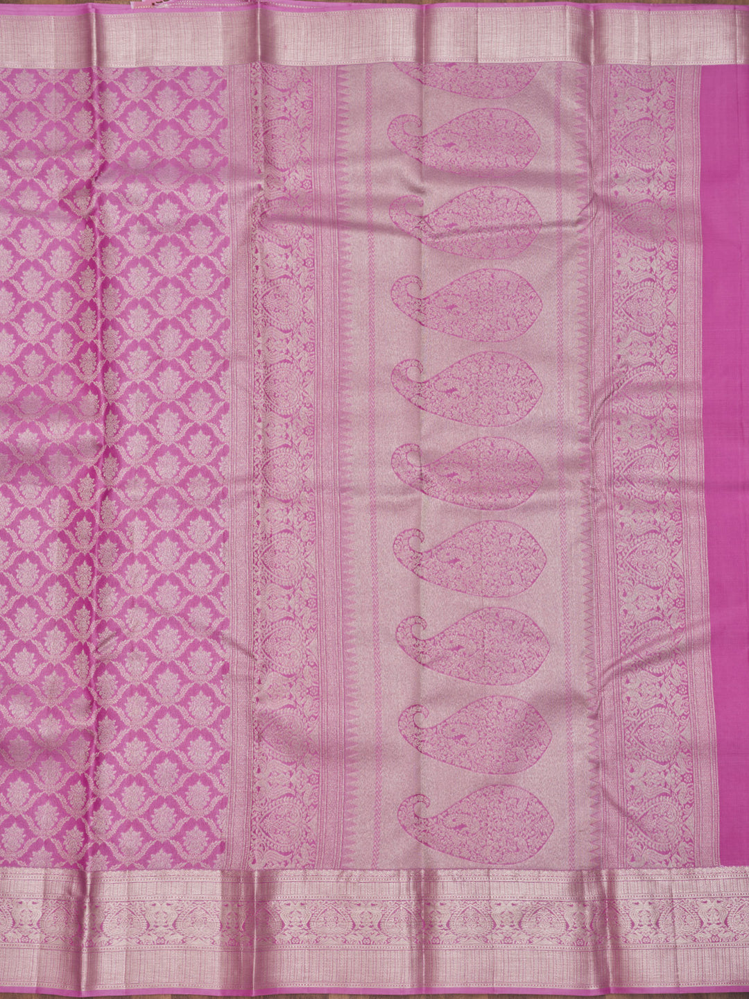 Onion Pink Zariwork Pure Silk Saree