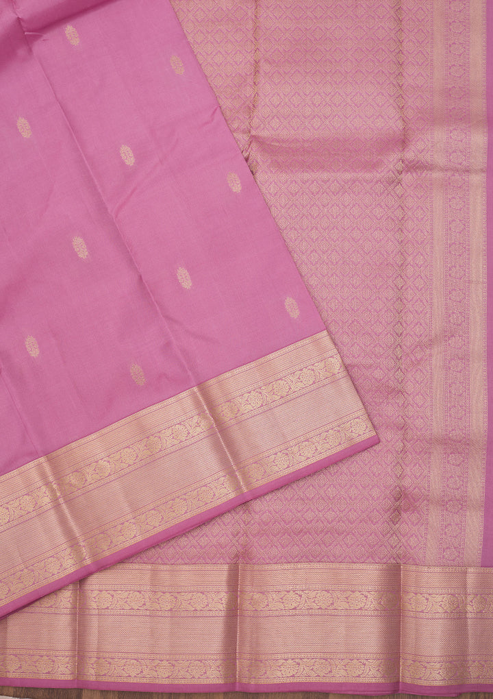 Onion Pink Zariwork Pure Silk Saree
