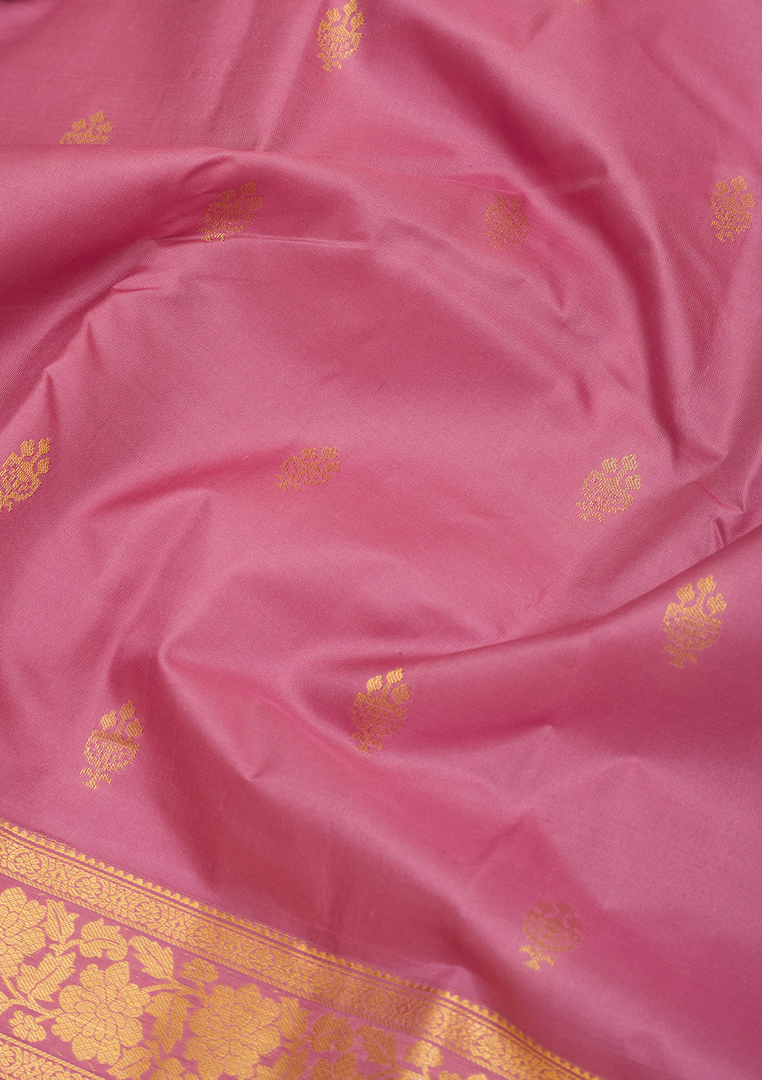 Onion Pink Zariwork Pure Silk Saree