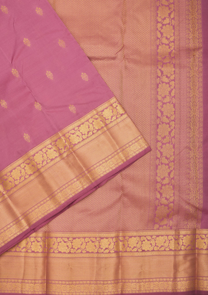 Onion Pink Zariwork Pure Silk Saree