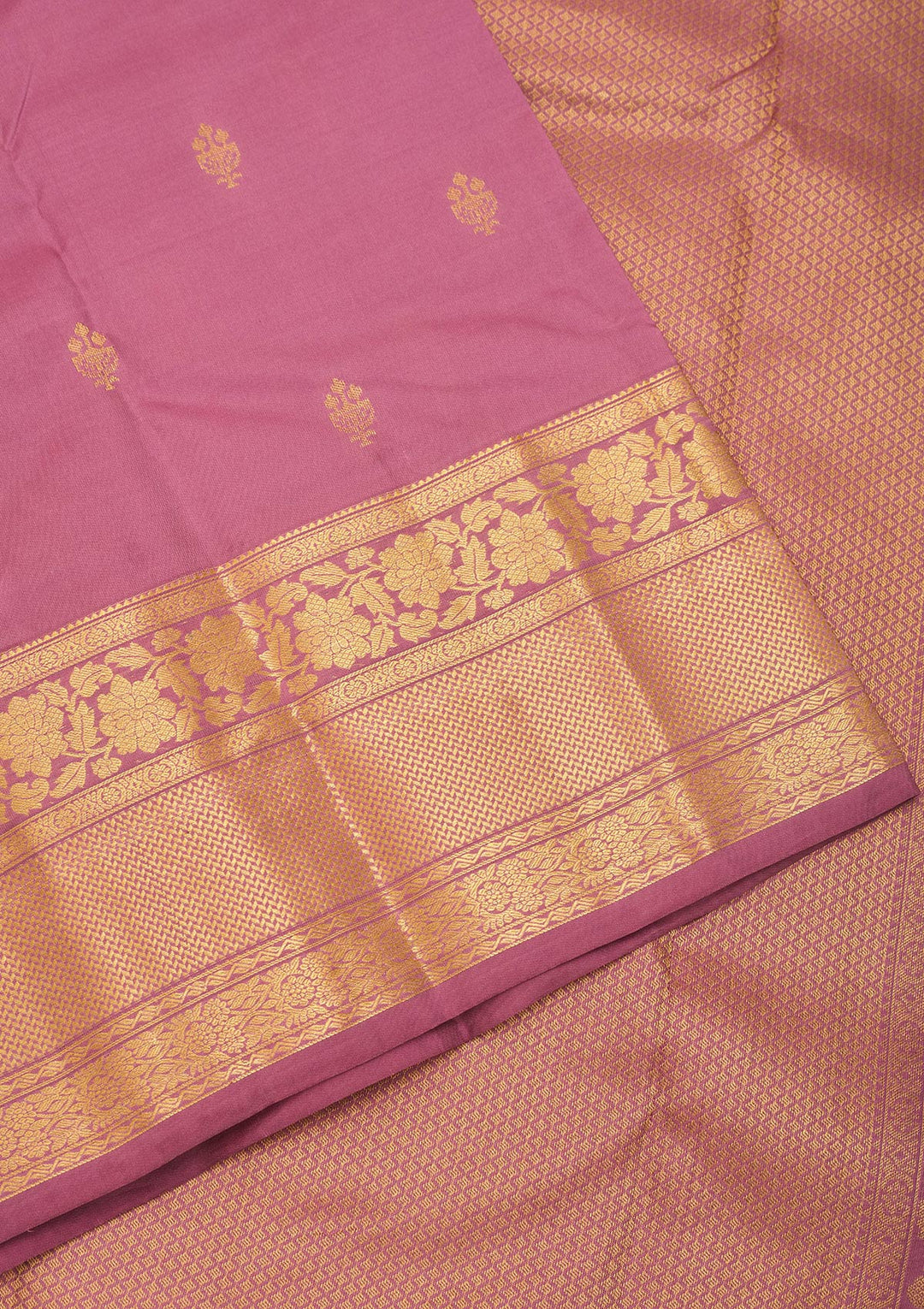 Onion Pink Zariwork Pure Silk Saree