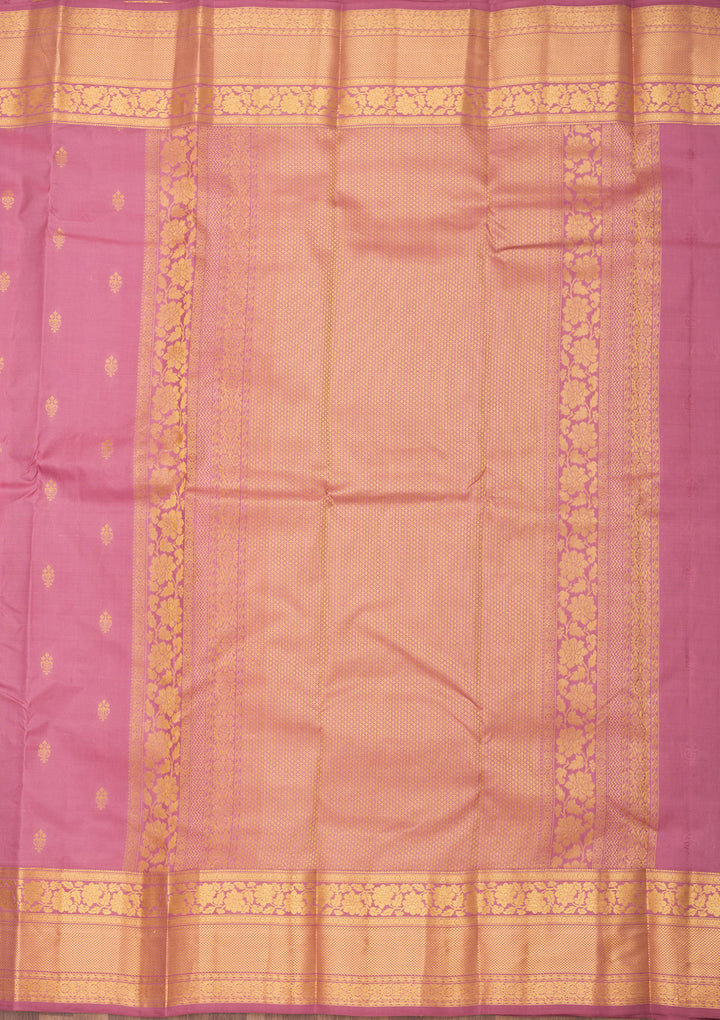 Onion Pink Zariwork Pure Silk Saree