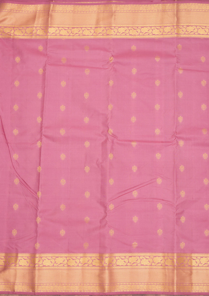 Onion Pink Zariwork Pure Silk Saree