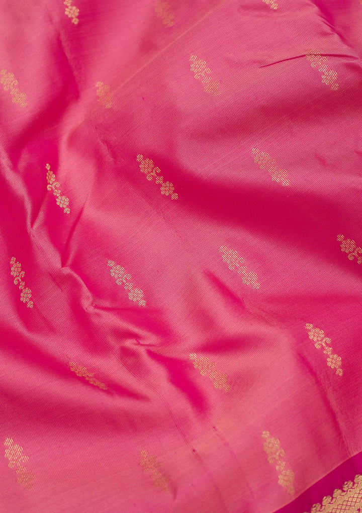 Onion Pink Zariwork Pure Silk Saree