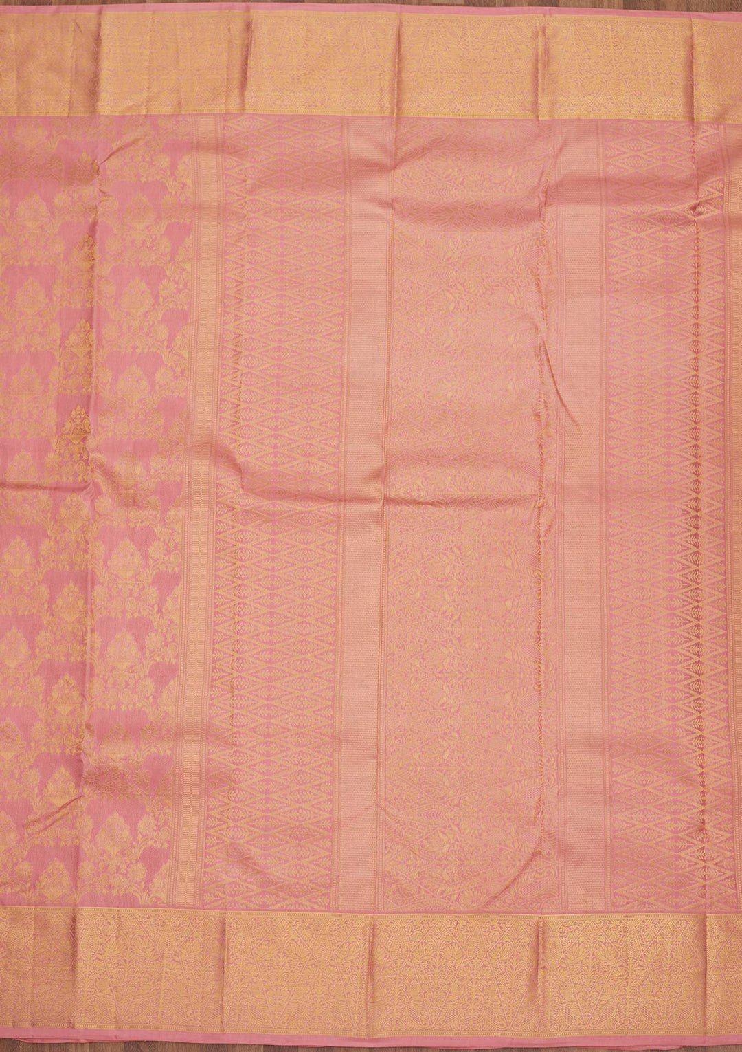 Onion Pink Zariwork Pure Silk Saree