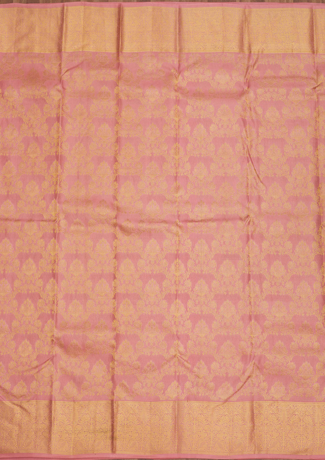 Onion Pink Zariwork Pure Silk Saree