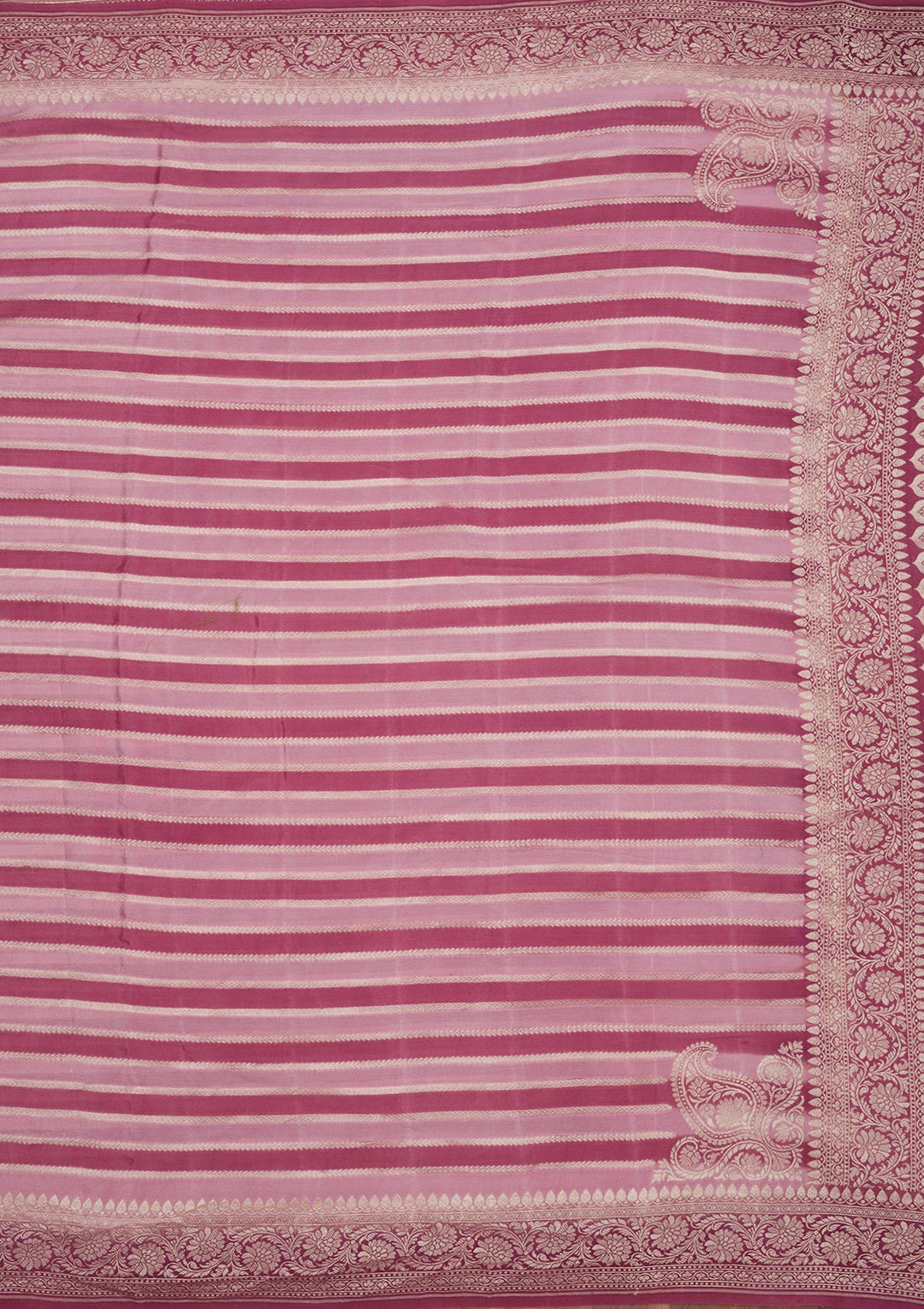 Onion Pink Zariwork Pure Silk Saree