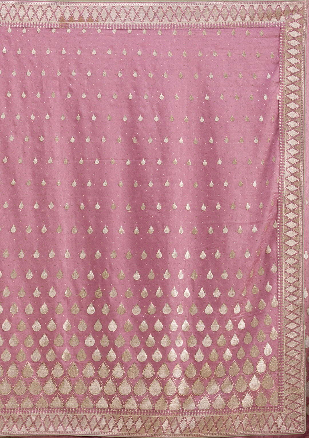Onion Pink Zariwork Soft Silk Saree