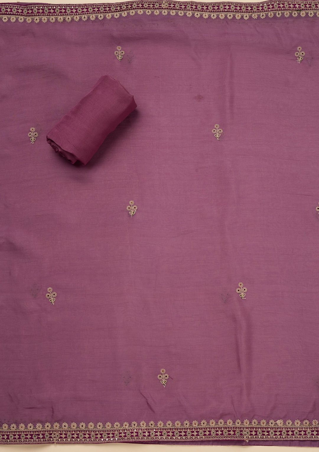 Onion Pink Zariwork Tissue Unstitched Salwar Suit