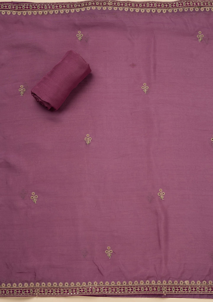 Onion Pink Zariwork Tissue Unstitched Salwar Suit