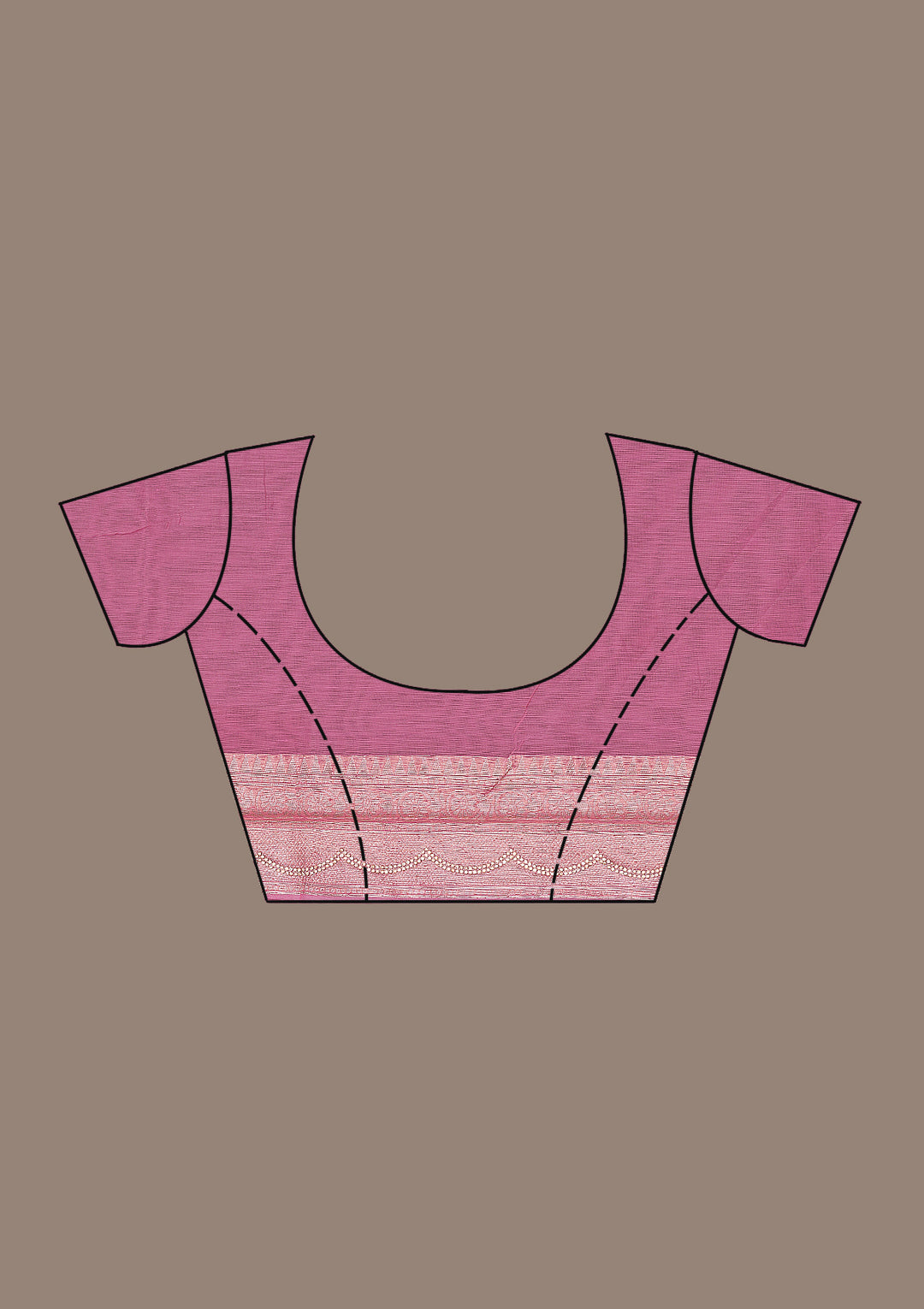 Onion Pink Zariwork Tissue Saree-Koskii