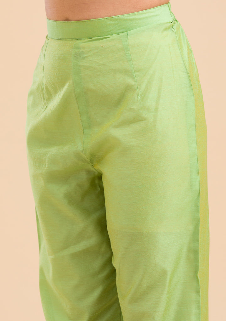 Orange Banarasi Cotton Readymade Salwar Suit