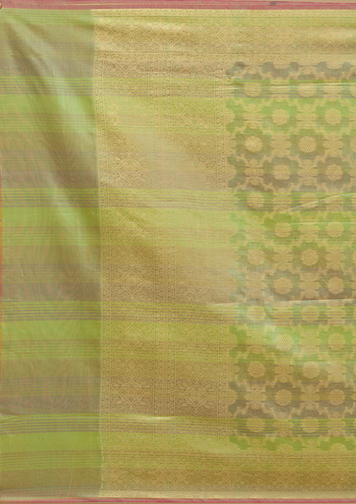 Orange Banarasi Cotton Readymade Salwar Suit