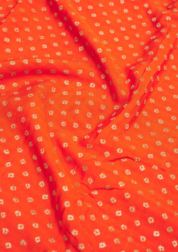 Orange Zariwork Art Silk Saree