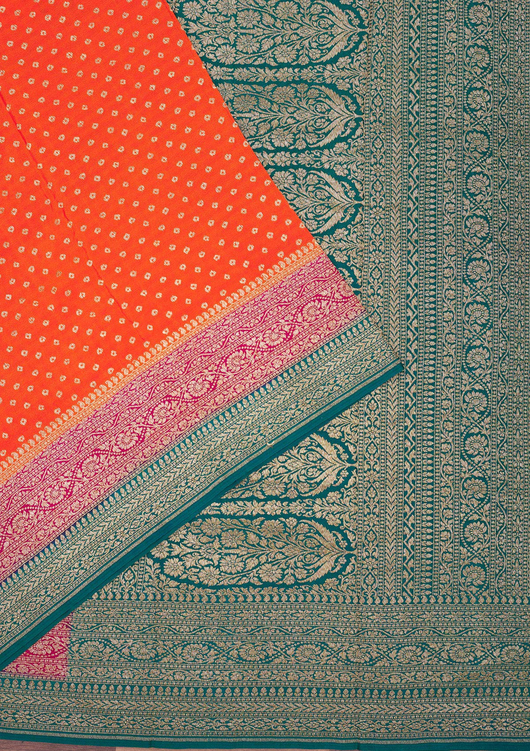 Orange Zariwork Art Silk Saree