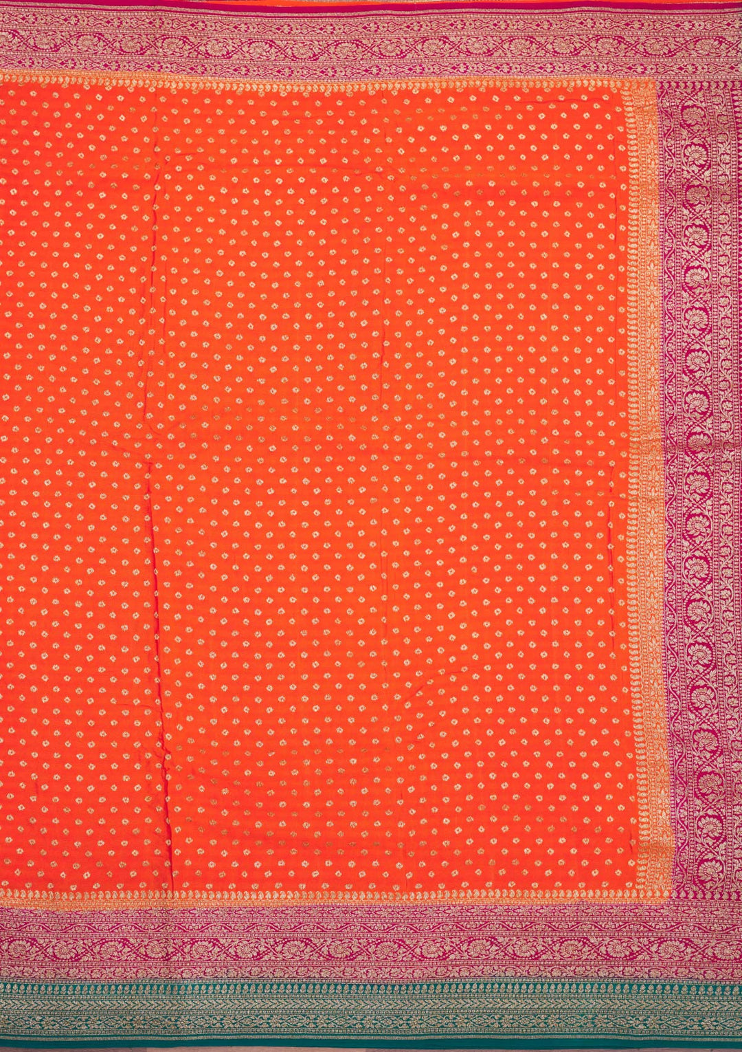 Orange Zariwork Art Silk Saree