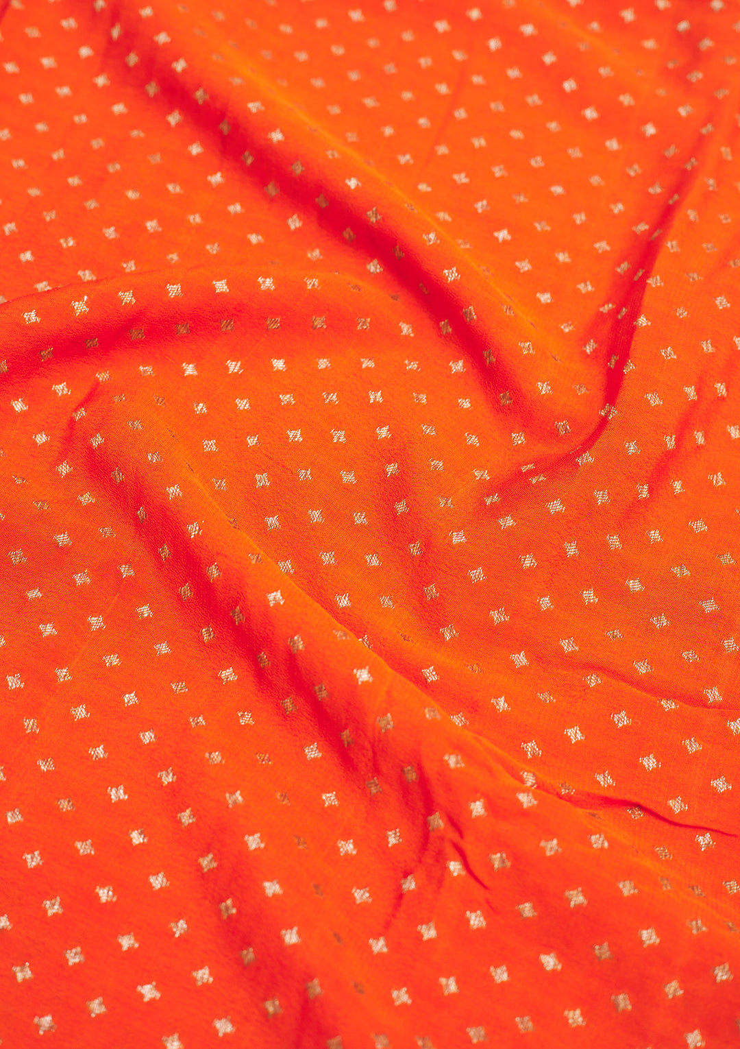 Orange Zariwork Art Silk Saree