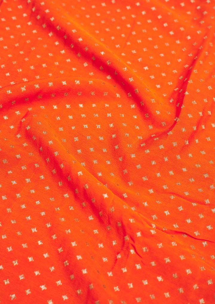 Orange Zariwork Art Silk Saree