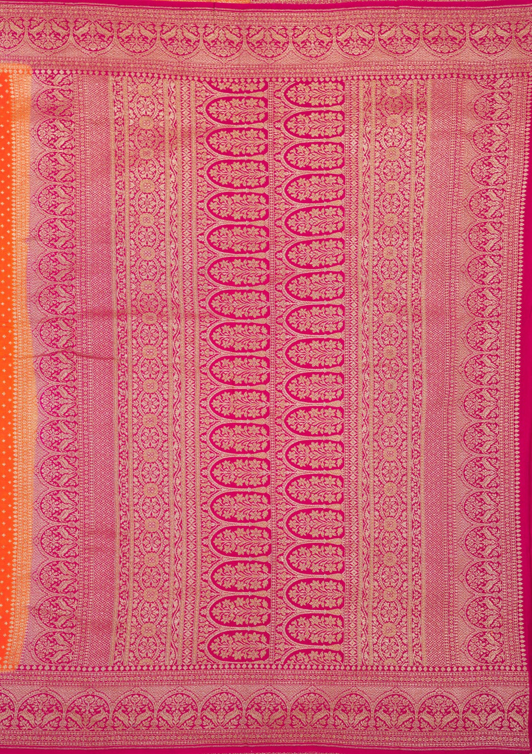 Orange Zariwork Art Silk Saree
