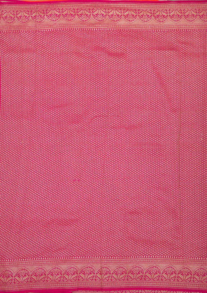 Orange Zariwork Art Silk Saree